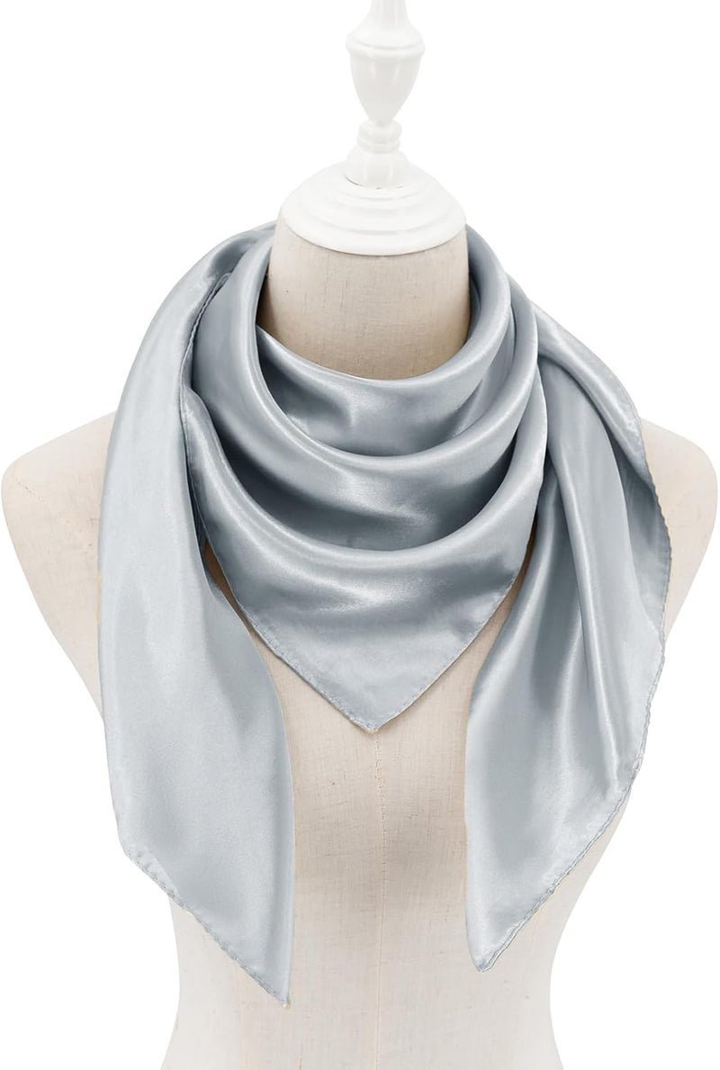 vimate 35" Square Silk Like Head Scarf - Women's Fashion Satin Scarf Bandana for Hair Wrapping at Night. - Image 4